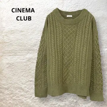 CINEMA CLUB 스웨터 케이블 니트 긴팔 울 혼방 카키 M