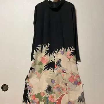 블랙 전통 예복 기모노 축하 학 원피스