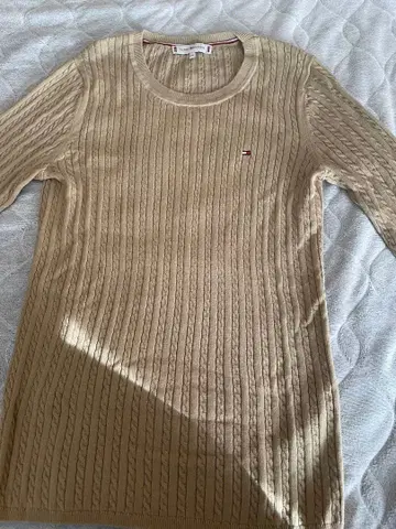 [ 미사용품 ] TOMMY HILFIGER 베이지 케이블 니트 xs