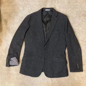 하이스트릿 트위드 자켓 브라운 그레이