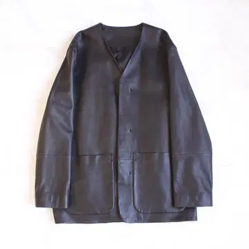 cos 노카라 가죽 자켓 XXL 램 가죽 블랙