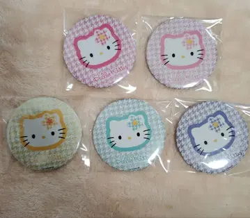 헬로키티 글리터 캔뱃지 카오하나 5개 세트