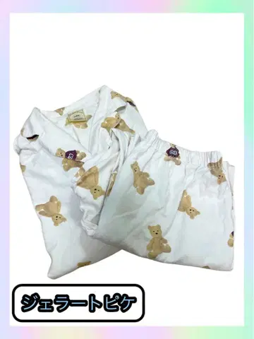 젤라또피케 곰 룸웨어 파자마 상하의 세트 긴팔 롱 팬츠
