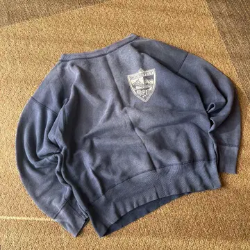 50s Champion 맨투맨 가지색 선페이드 박스 실루엣