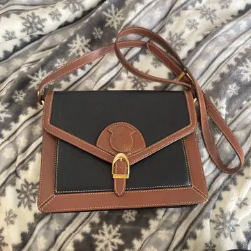 빈티지 가죽 숄더백 블랙/브라운