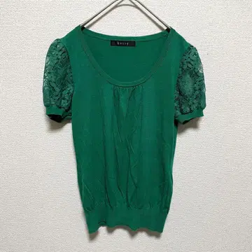 Ketty 케티 레이스 소매 니트탑 그린 M 사이즈
