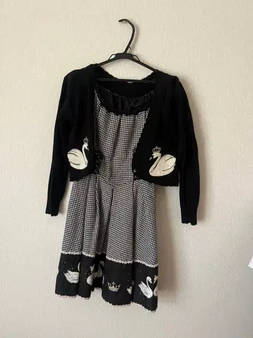 Secret Honey 원피스 스완 하운드투스 체크 패턴 M 사이즈