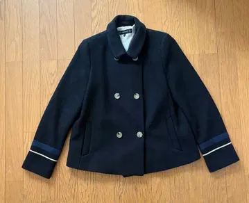 새상품급 ZARA 네이비 더블 브레스트 코트 Lovers 자수