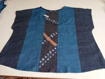 카스리, 줄무늬, 염색, 인디고 풀오버 넉넉한 핏