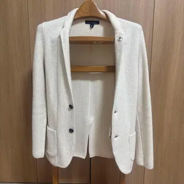 LARDINI 라르디니 알파카 니트 테일러드 자켓 화이트