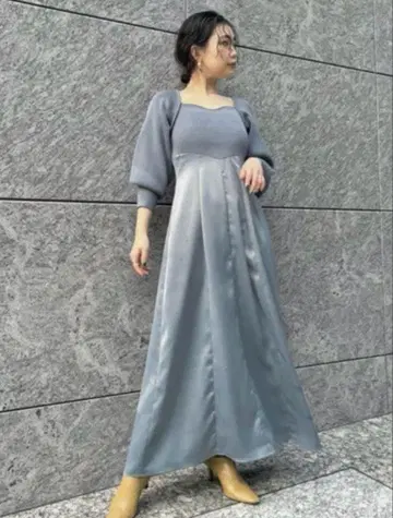 프레이 아이디 스퀘어 넥 콤비 원피스