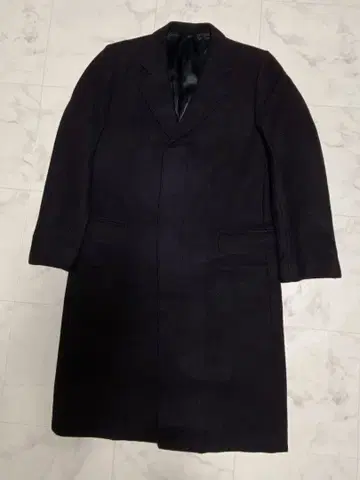 이탈리아제 짙은 보라색 퍼플 체스터 코트 남성용