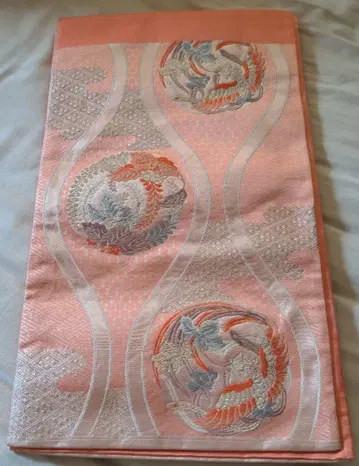 핑크 봉황 자수 오비 성인식