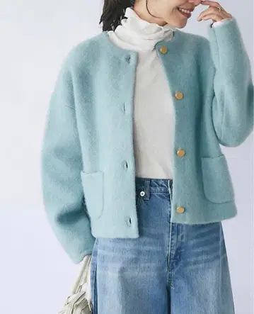 러브티크 봉봉 퍼 얀 가디건 자켓