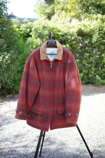 골든 베어 USA제 옴브레 체크 울 자켓 L