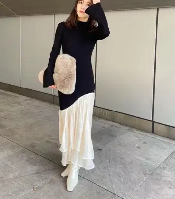 anuans 도킹 니트 원피스