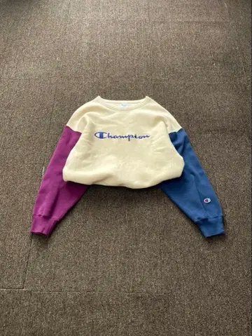 [ 새상품급 ] Champion 리버스 위브 멀티 컬러 슬리브 자수 로고