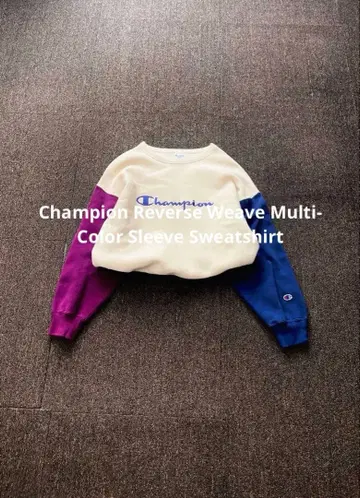 [ 새상품급 ] Champion 리버스 위브 멀티 컬러 슬리브 자수 로고