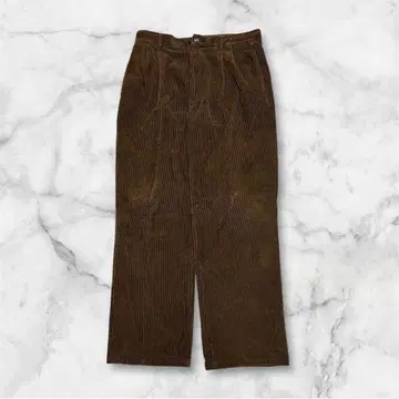 코듀로이 팬츠 브라운 가는 골 남성용 구제 의류 와이드 슬랙스