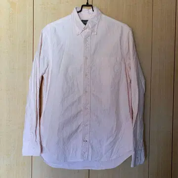 GITMAN 옥스 버튼 다운 스트라이프 셔츠 핑크