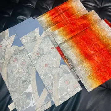 빨간색 오렌지 그라데이션 오비 스카이블루 실버 오비