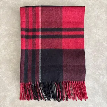 아쿠아 스큐텀 캐시미어 체크 대형 머플러 스톨