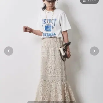 CHIC STYLE 레이스 머메이드 맥시 스커트 빅 사이즈