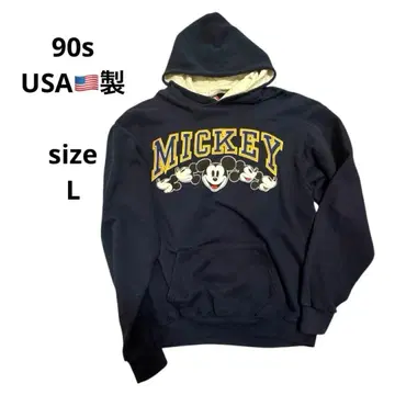 구제 의류 90년대 디즈니 미키 후드티 네이비 USA