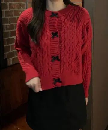 리본 케이블 니트 가디건