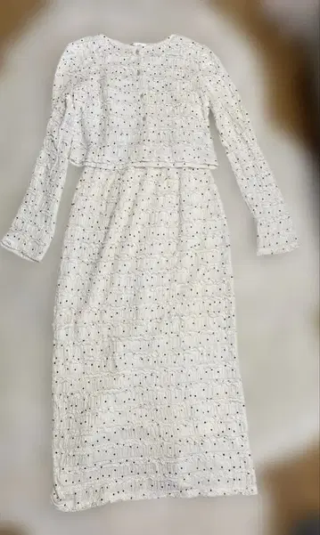 LILLIAN CARAT 프릴 가디건 & 원피스 세트 오프도트