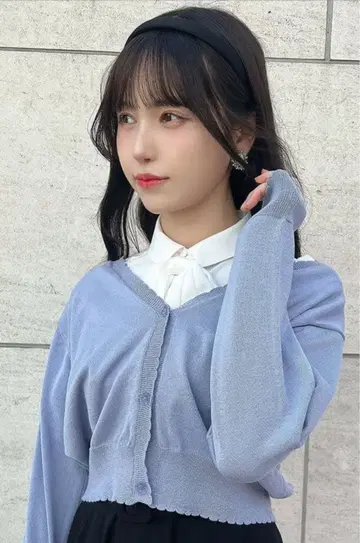 [ UV컷 ] 시어 플라워 버튼 UV컷 니트 가디건