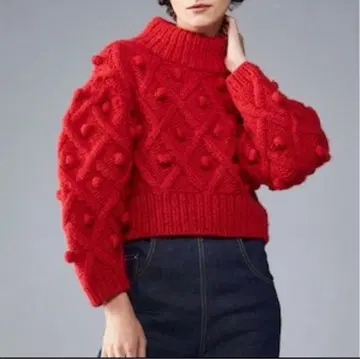 cygne 시뉴 손뜨개질 폼폼 터틀 니트