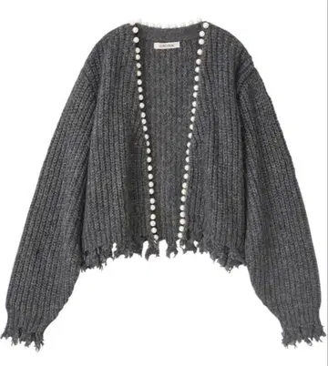 코코딜 COCODEAL 펄 니트 가디건 차콜