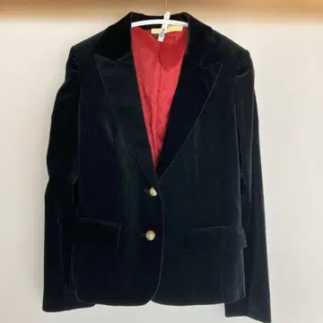 LOUNIE 블랙 벨벳 자켓