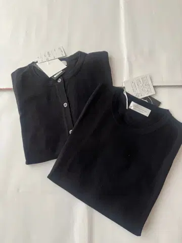 울 100% 니트 앙상블 블랙