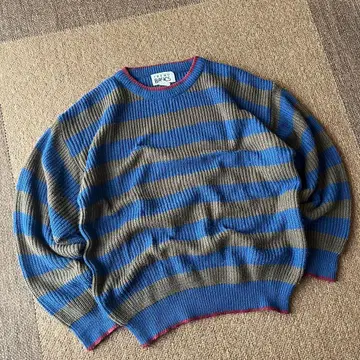 90s 보더 니트 올 패턴 vintage y2k 시티계