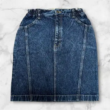데님 스커트 무릎 기장 허리밴딩 빈티지풍 사다리꼴 캐주얼 새상품급