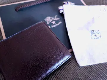 인기 IL BISONTE 접이식 지갑 다크 브라운