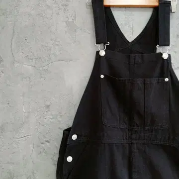 새상품급 [ apretro ] 데님 살로펫 오버롤 블랙 프리 사이즈