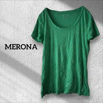 1점 한정 MERONA 그린 컬러 반팔 T셔츠 상의 티셔츠 L/XL