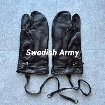 스웨덴군 가죽 장갑 미튼 그로브 브라운 데드스탁 가죽 군용품