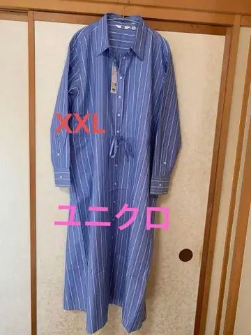 유니클로 긴팔 셔츠 원피스 XXL 면