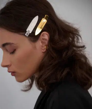 [ CENE ] 세네/2P 메탈 홀드 헤어 클립 실버