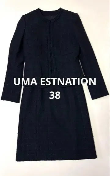 유마 에스트네이션 세레모니 셋업 네이비 트위드 원피스