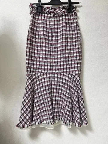 eimy istoire 머메이드 디자인 트위드 스커트 (RED)