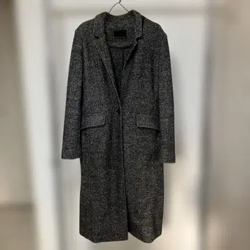 BANANA REPUBLIC 블랙 트위드 롱 코트 XS