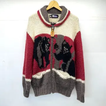 중고 FIRST DOWN 퍼스트다운 카우친 스웨터 니트 곰