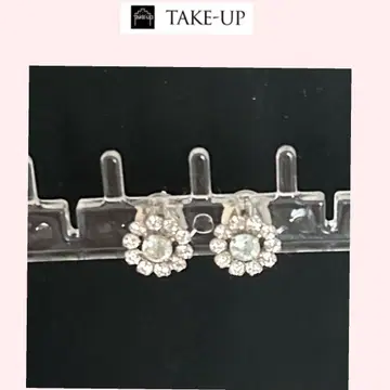 TAKE-UP 플라워 디자인 아쿠아 마린 귀걸이