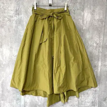 나노 유니버스 리본 포함 볼륨 플레어 스커트 허리밴딩 고급