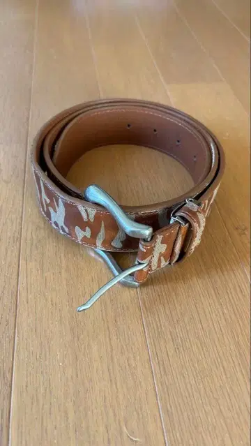 카모 패턴 가죽 벨트